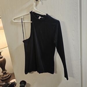 Express Black One Sleeve Shirt Sz M